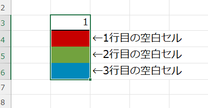 オートフィルで飛び飛びに連番を振る方法01